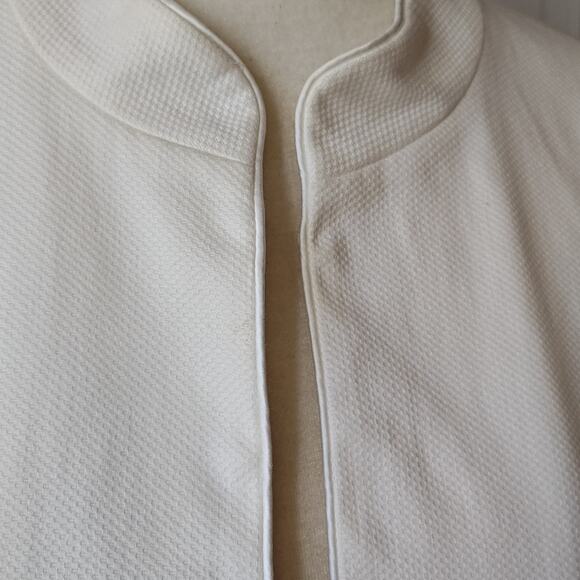 Sigrid Olsen Sport White Floral Embroidered Hook Eye Closure Jacket Sz 10 Lined - Picture 5 of 11